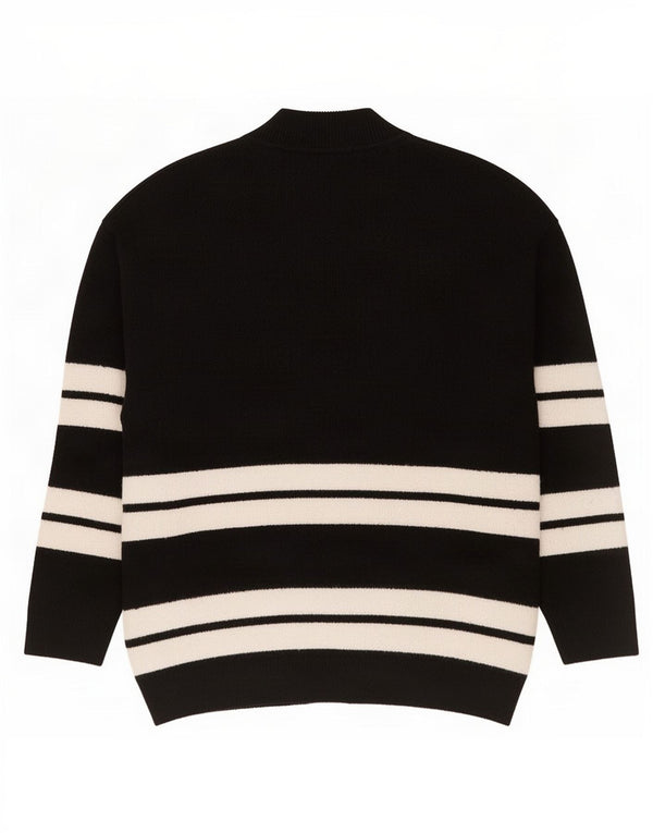 Tommy Hilfiger Mens Graphic Cardigan Sweater Medium Black Colourblock