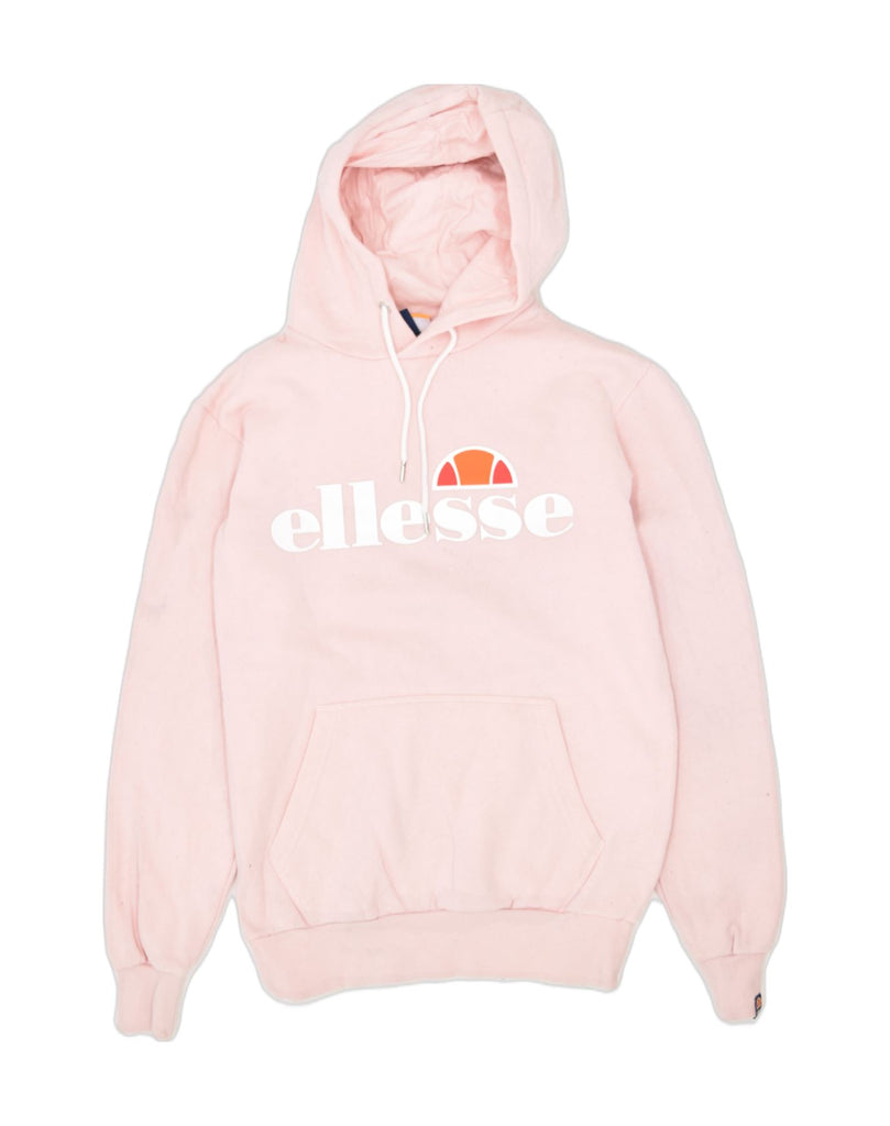 ELLESSE Womens Hoodie Jumper UK 10 Small Pink Cotton | Vintage | Thrift | Second-Hand | Used Clothing | Messina Hembry 