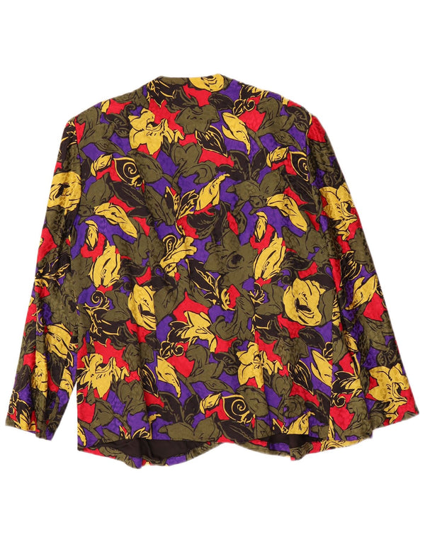 Vintage Womens Abstract Pattern Blazer Jacket UK 16 Large Multicoloured