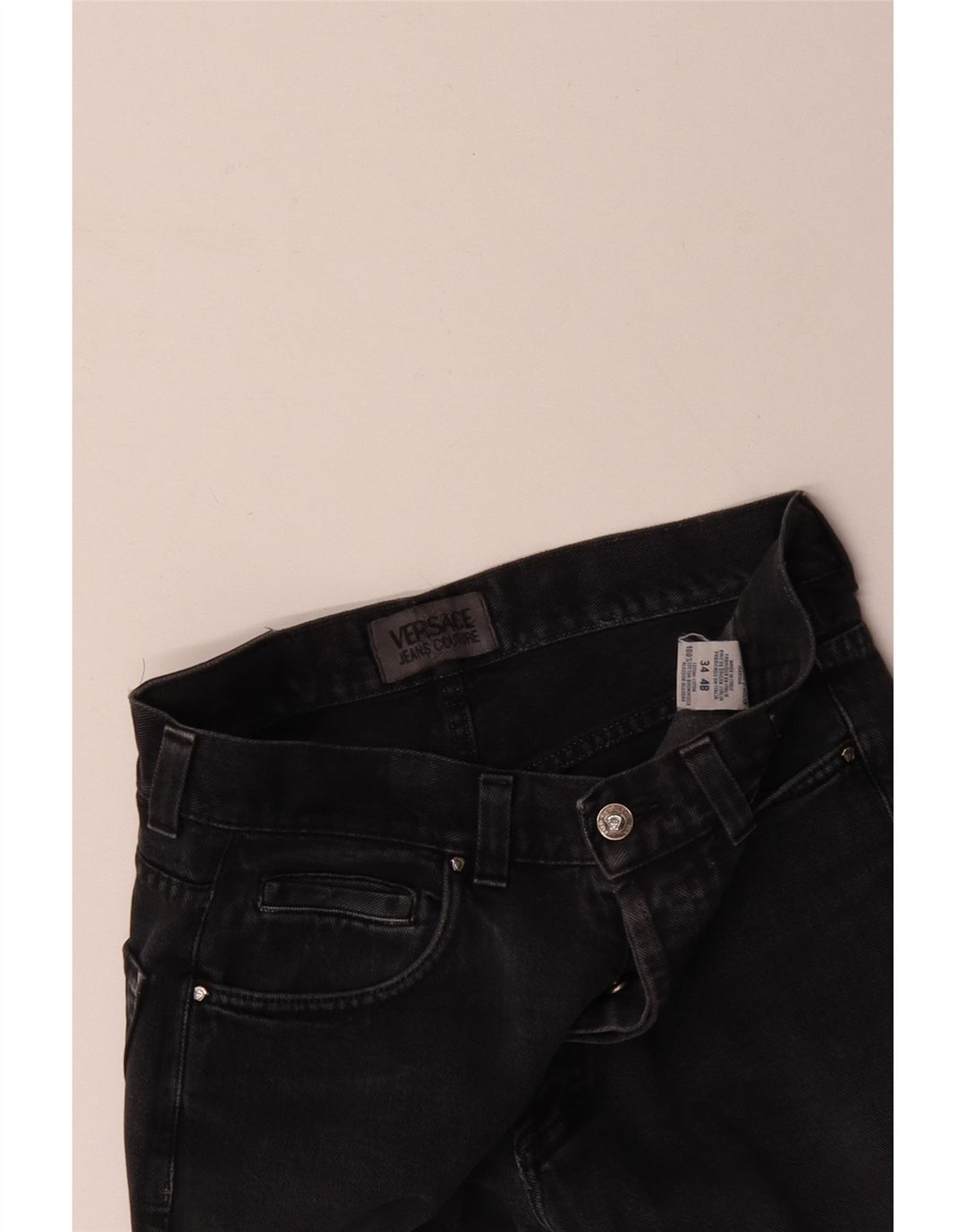 VERSACE Mens Straight Jeans W34 L31 Grey Cotton