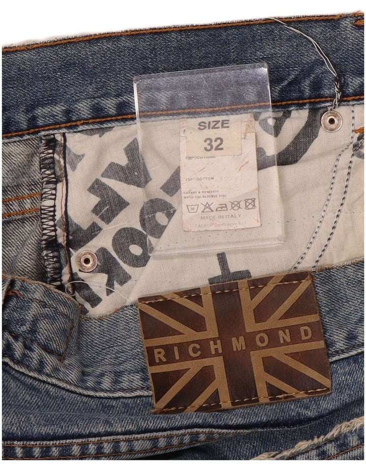 Richmond Mens Straight Jeans W32 L32 Blue Cotton