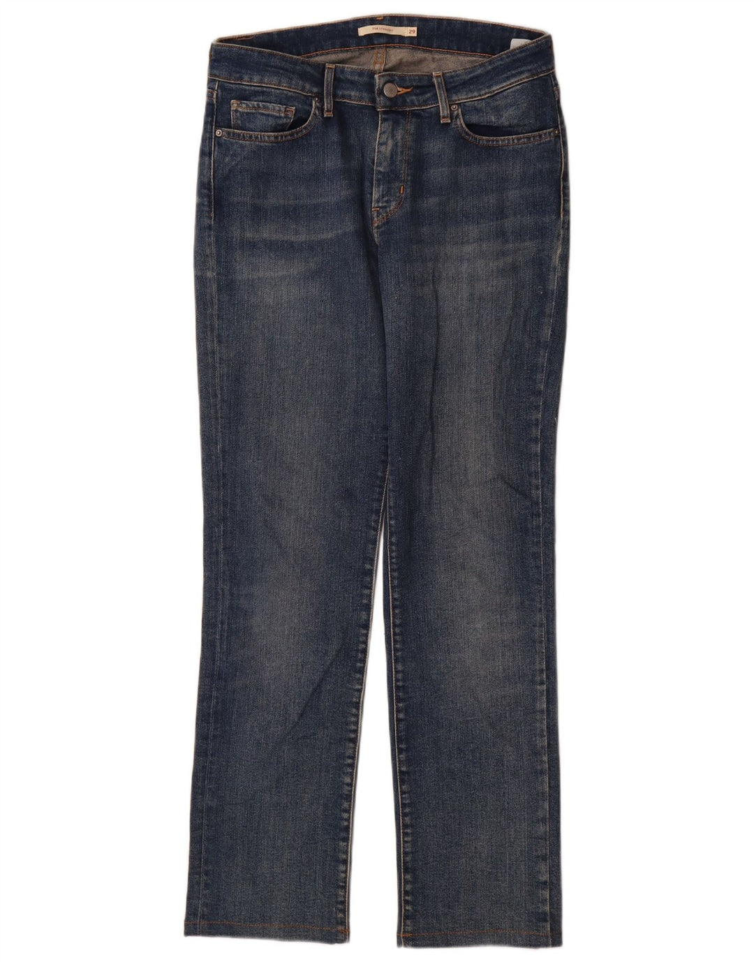 Levi's Womens 714 Straight Jeans W29 L30 Blue Cotton