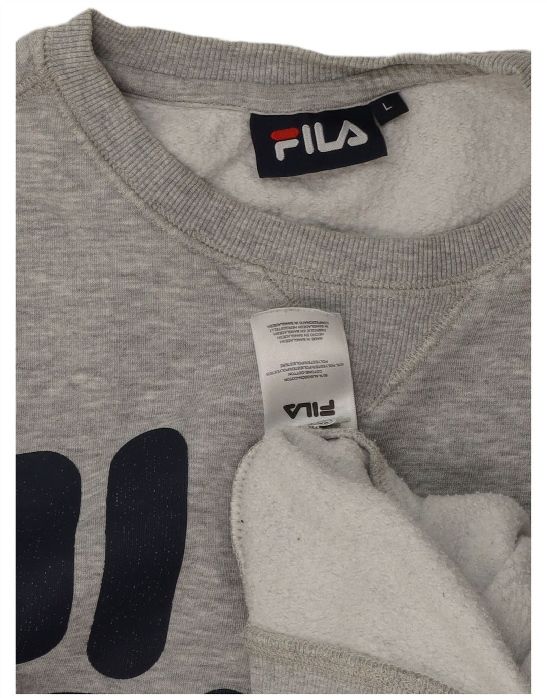 Fila Mens Graphic Sweatshirt Jumper Large Grey Flecked Cotton