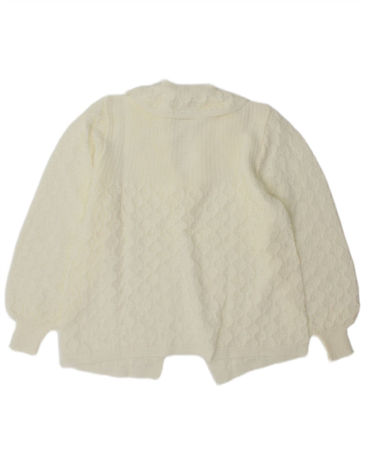 Simon Womens Cardigan Sweater UK 12 Medium White