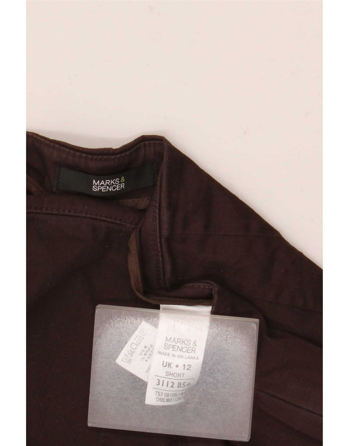 Marks & Spencer Womens Straight Capri Trousers UK 12 Medium W30 L22 Brown