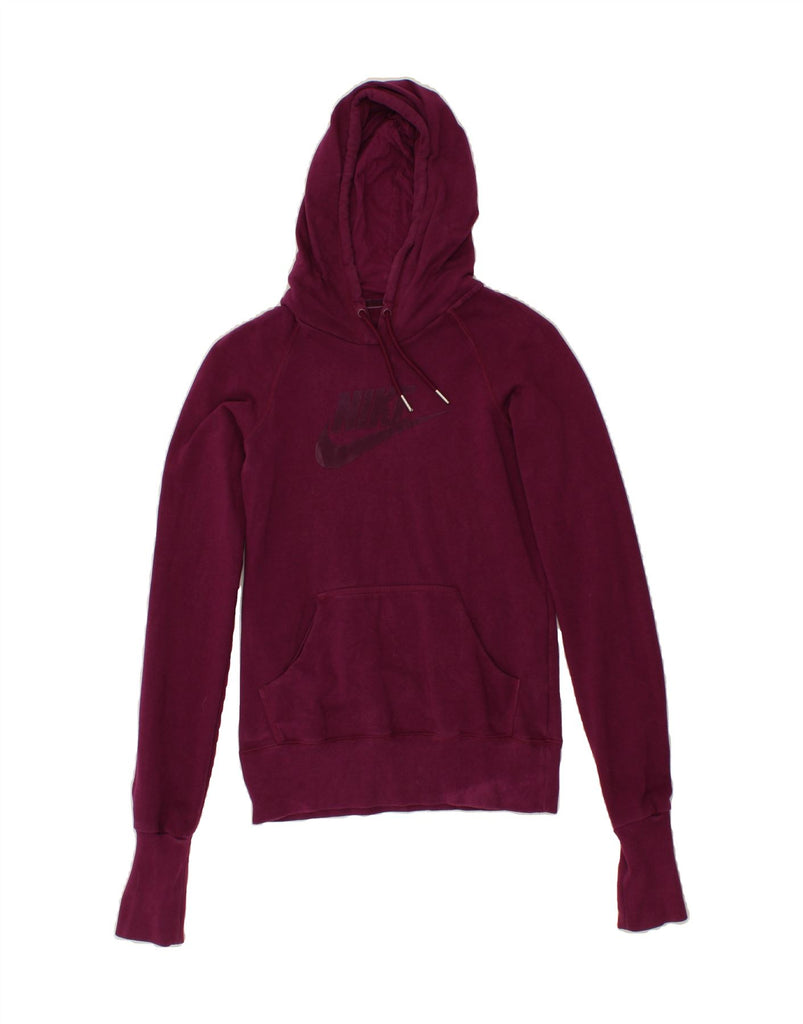 NIKE Womens Graphic Hoodie Jumper UK 8/10 Small Purple Vintage Nike and Second-Hand Nike from Messina Hembry 