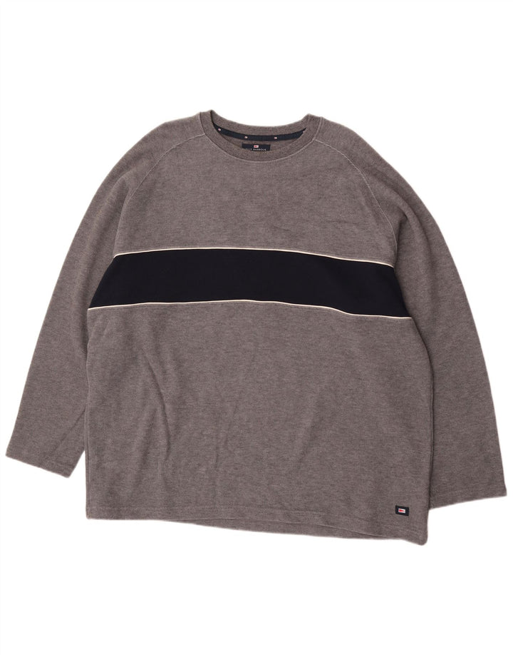 Marks & Spencer Mens Blue Harbour Top Long Sleeve 2XL Grey Colourblock