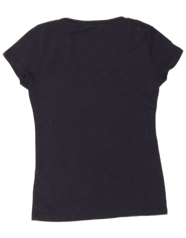 Tommy Hilfiger Womens T-Shirt Top UK 12 Medium Navy Blue Cotton