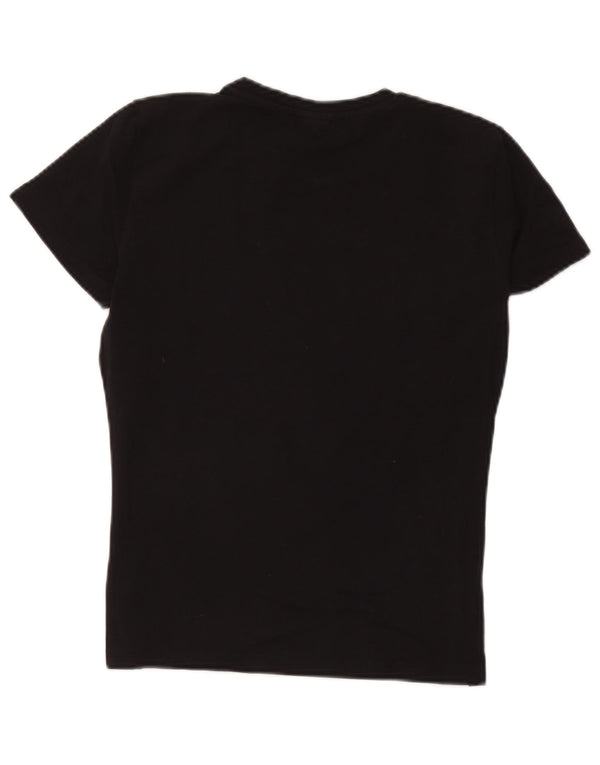 Asics Womens Graphic T-Shirt Top UK 14 Large Black Cotton
