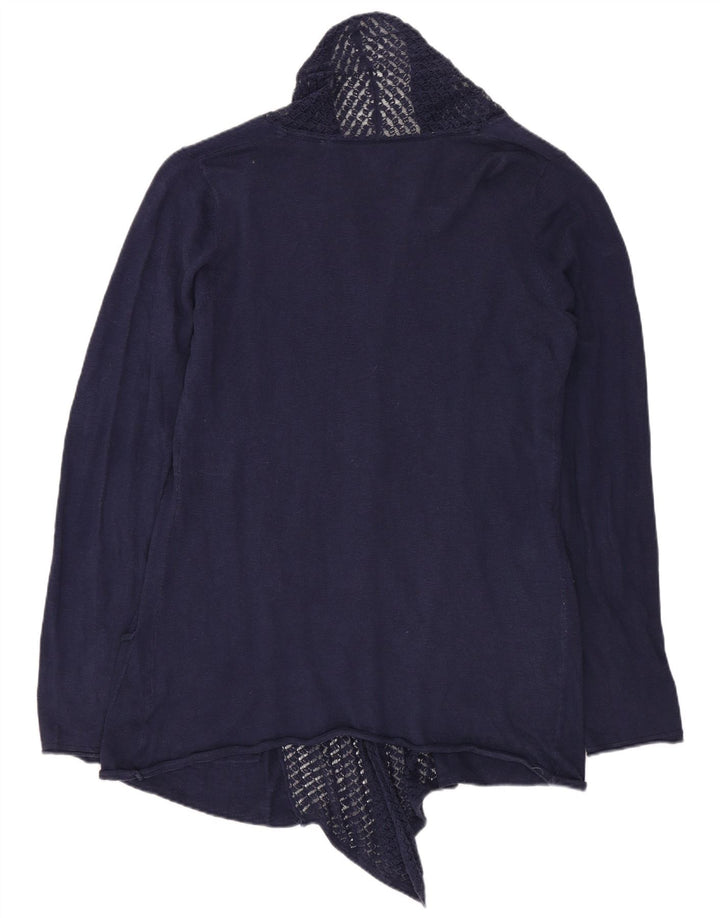 FAT FACE Womens Open Cardigan Sweater UK 10 Small Navy Blue Cotton