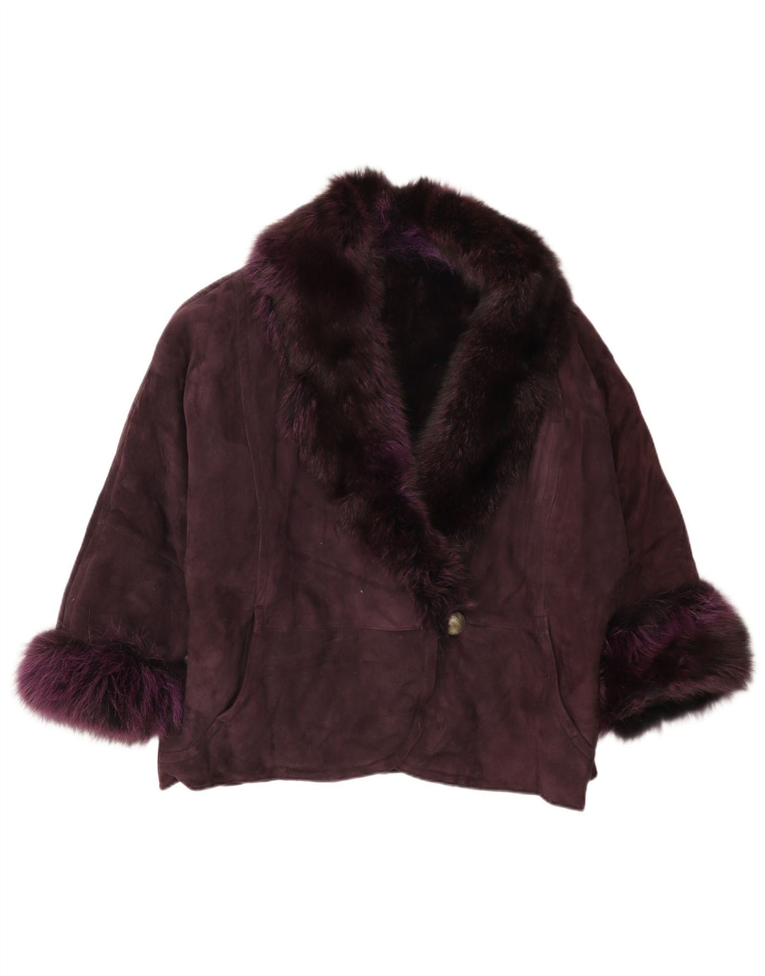 Vintage Womens 3/4 Sleeve Oversized Jacket IT 42 Medium Purple