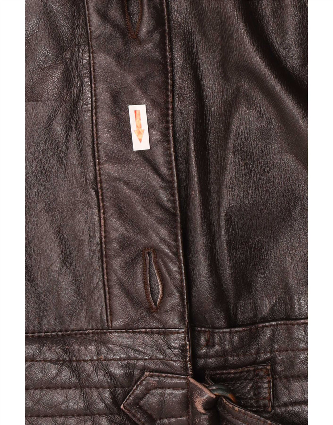 Harrods Womens Leather Coat EU 40 Medium Brown