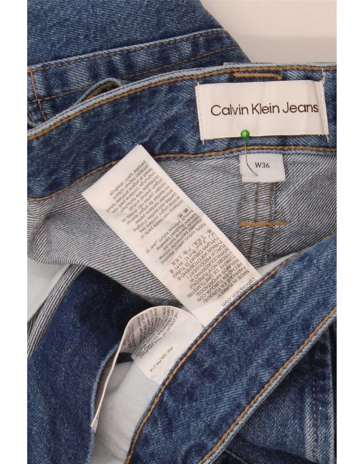 Calvin Klein Mens Denim Shorts W36 Large  Blue Cotton