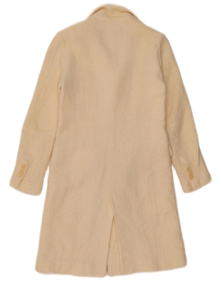 Zara Womens Overcoat UK 6 XS Off White Wool