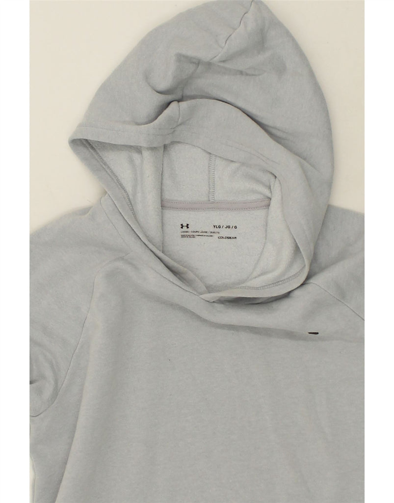 UNDER ARMOUR Boys Cold Gear Hoodie Jumper 14-15 Years Grey Cotton | Vintage Under Armour | Thrift | Second-Hand Under Armour | Used Clothing | Messina Hembry 