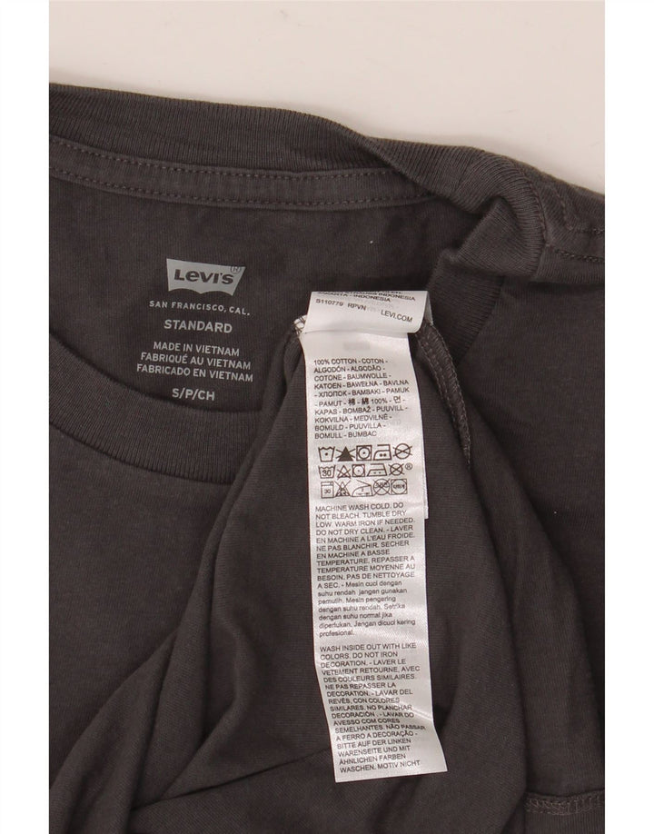 LEVI'S Mens Standard Graphic T-Shirt Top Small Grey Cotton
