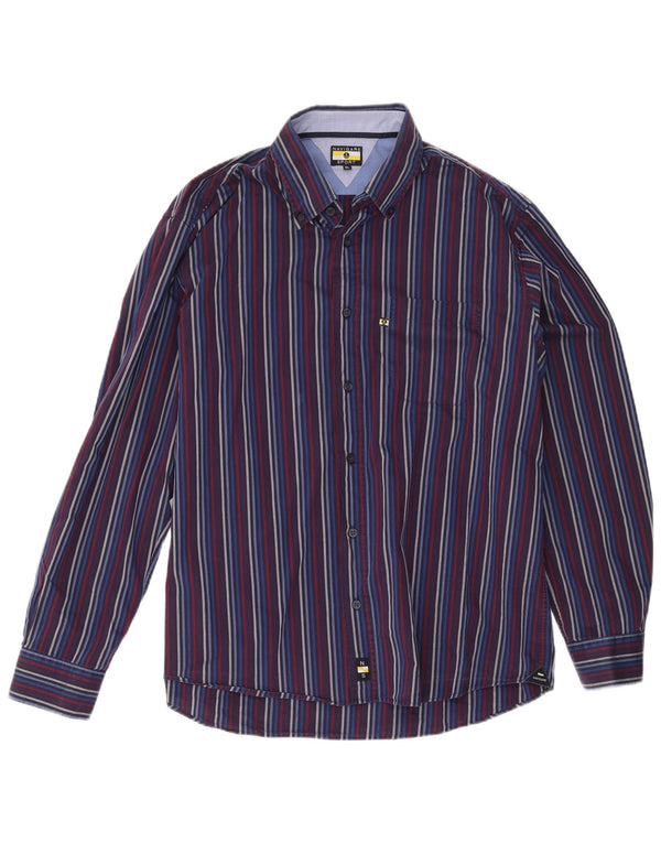 Navigare Mens Shirt XL Navy Blue Striped