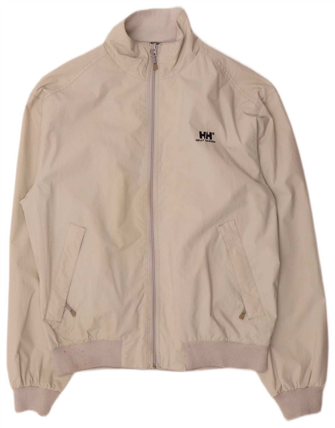 Helly Hansen Mens Bomber Jacket UK 38 Medium Beige Nylon