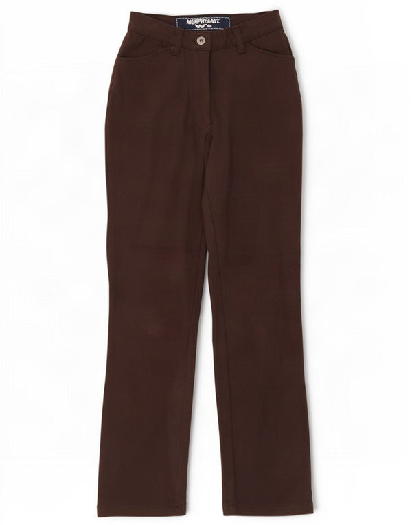 Murphy & Nye Womens Straight Casual Trousers W27 L28 Brown Cotton