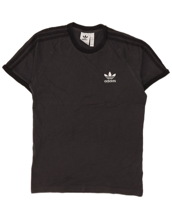 ADIDAS Mens T-Shirt Top Small Grey Colourblock Cotton