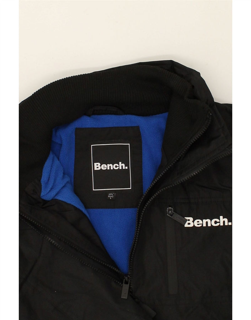 BENCH Mens Windbreaker Jacket UK 40 Large Black Polyester | Vintage Bench | Thrift | Second-Hand Bench | Used Clothing | Messina Hembry 