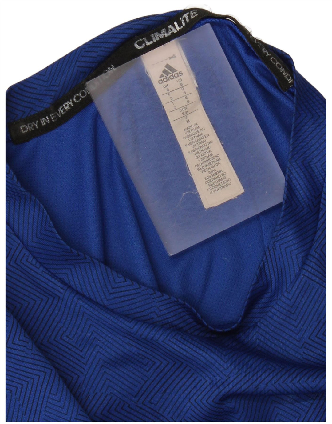 Adidas Womens Climalite T-Shirt Top Small Blue Geometric Polyester