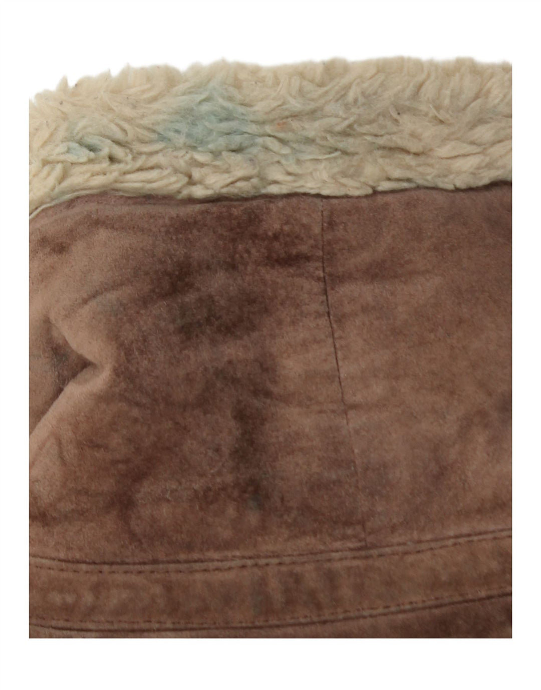 Oakwood Womens Sherpa Suede Jacket UK 12 Medium Brown Leather