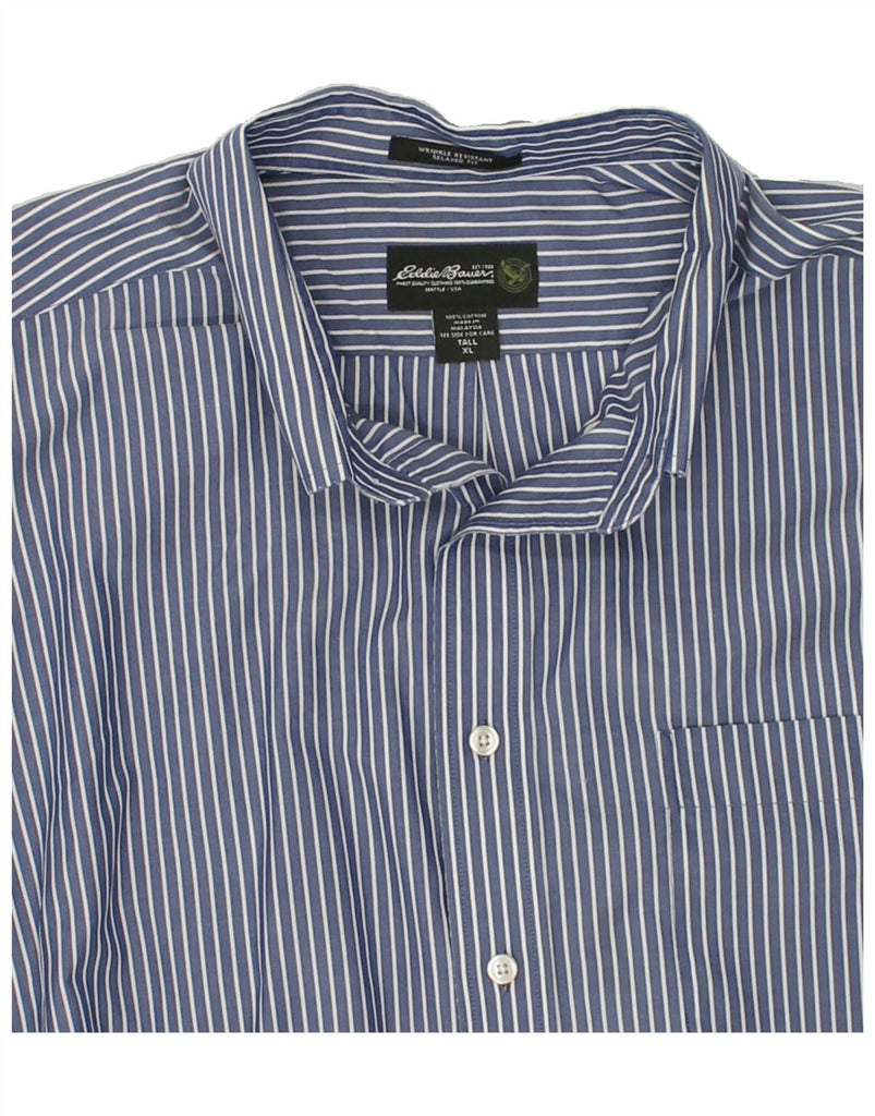 EDDIE BAUER Mens Tall Shirt XL Blue Pinstripe Cotton | Vintage Eddie Bauer | Thrift | Second-Hand Eddie Bauer | Used Clothing | Messina Hembry 