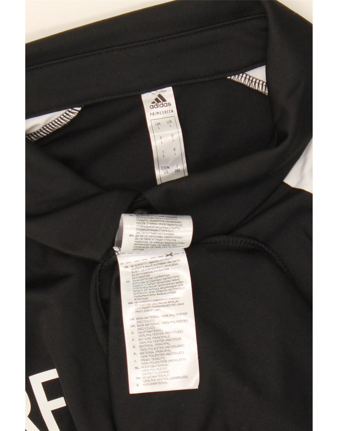 Adidas Mens Graphic Polo Shirt Large Black Colourblock Polyester