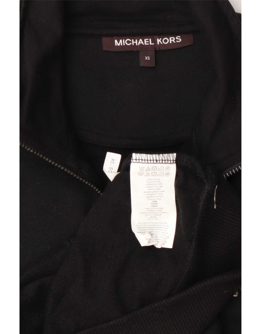 Michael Kors Mens Tracksuit Top Jacket XS Black Cotton