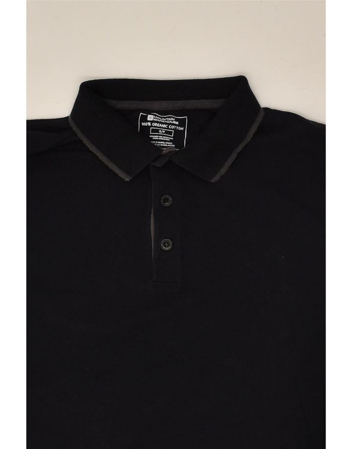 MOUNTAIN WAREHOUSE Mens Polo Shirt Small Black Cotton