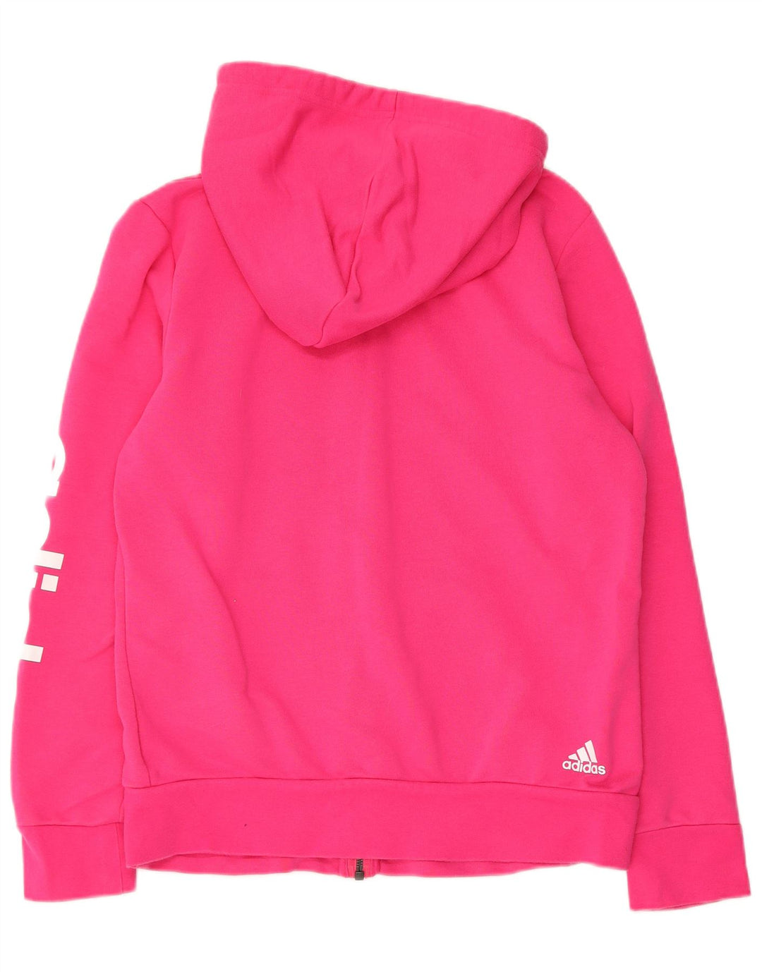 ADIDAS Womens Graphic Zip Hoodie Sweater UK 16/18 Large Pink Cotton