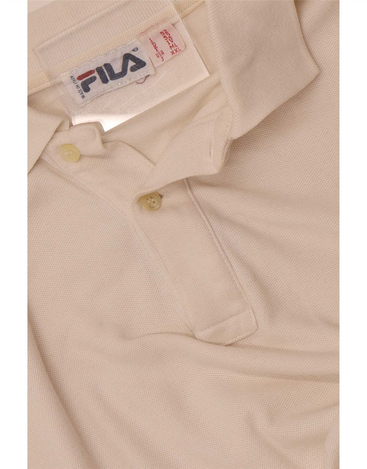 Fila Mens Polo Shirt IT 52 Large White