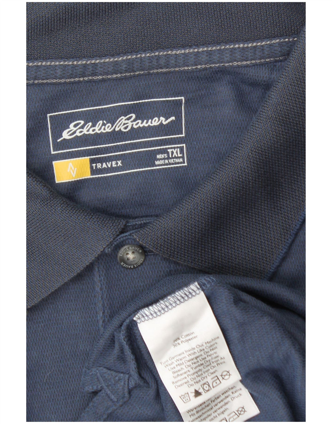 EDDIE BAUER Mens Polo Shirt XL Blue Cotton