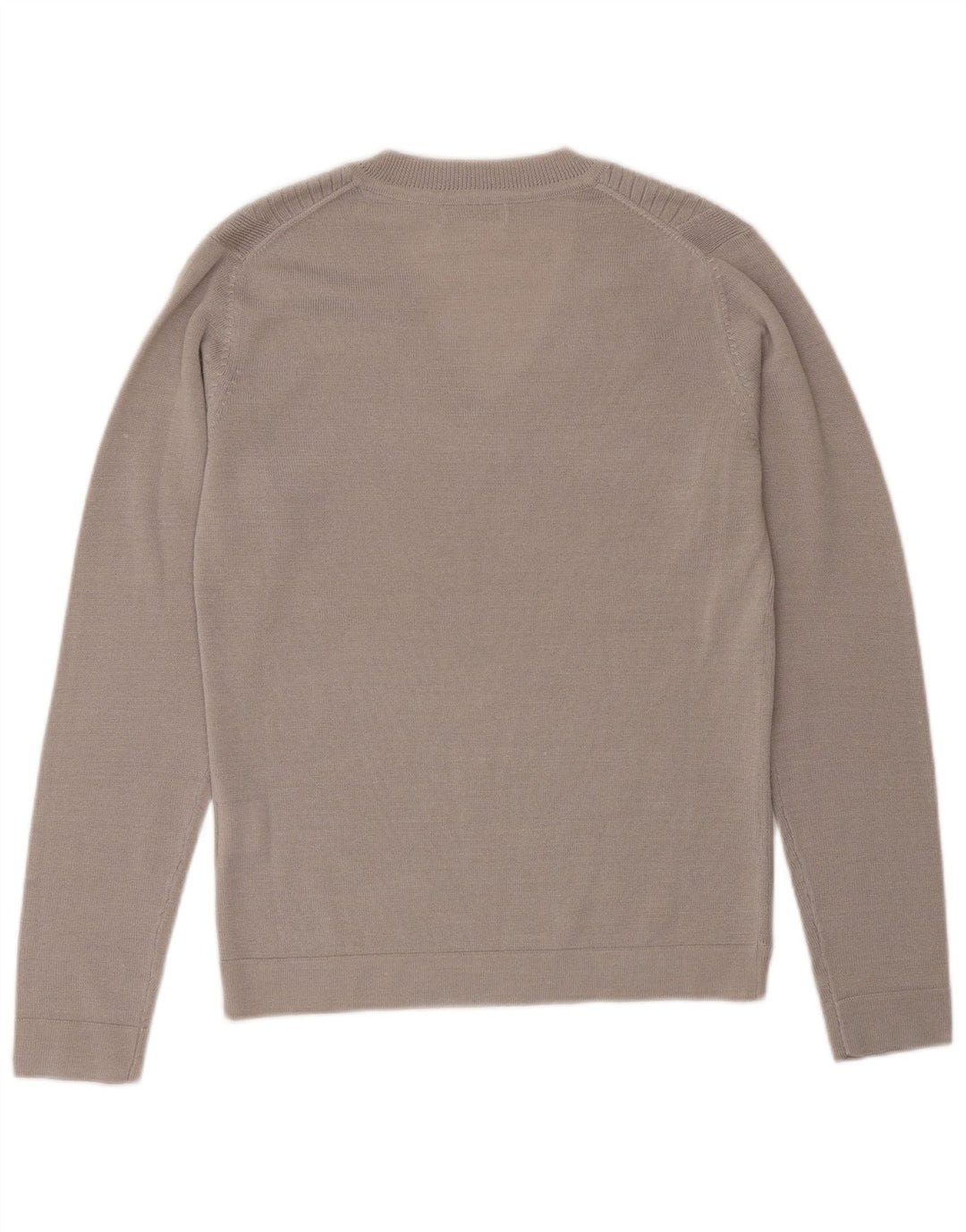 CALVIN KLEIN Womens Golf V-Neck Jumper Sweater UK 10 Small Beige Wool