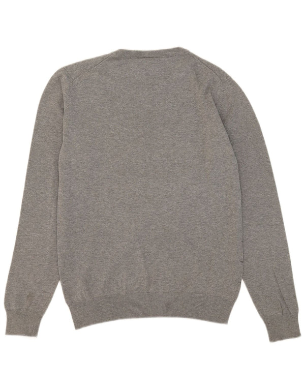 Puma Mens Crew Neck Jumper Sweater Medium Grey Striped