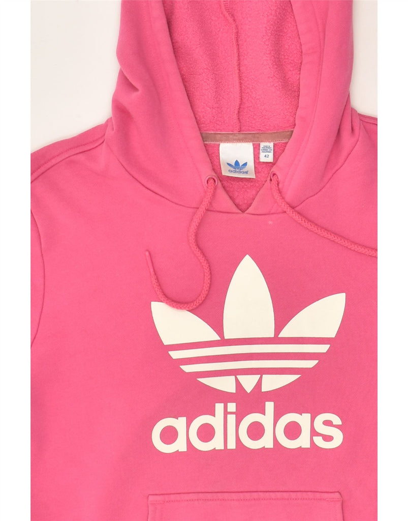 ADIDAS Womens Graphic Hoodie Jumper IT 42 Medium Pink Cotton | Vintage Adidas | Thrift | Second-Hand Adidas | Used Clothing | Messina Hembry 