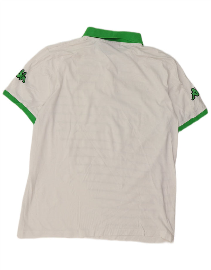 KAPPA Mens Graphic Polo Shirt XL White Striped