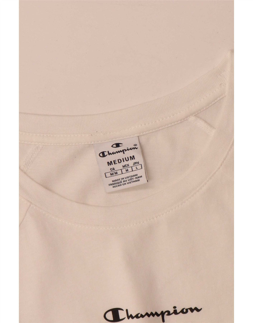 Champion Mens Graphic T-Shirt Top Medium White
