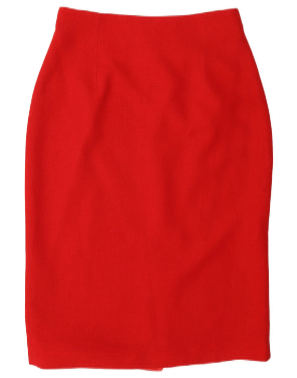 Libra Womens High Waist Pencil Skirt UK 10 Small W26 Red