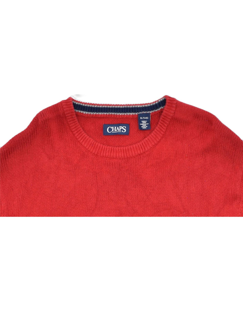 CHAPS Mens Crew Neck Jumper Sweater XL Red Cotton | Vintage | Thrift | Second-Hand | Used Clothing | Messina Hembry 