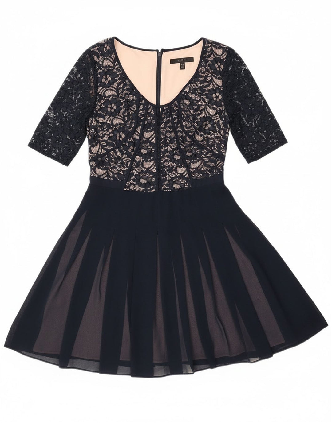 Coast Womens Lace A-Line Dress UK 8 Small Navy Blue Polyamide