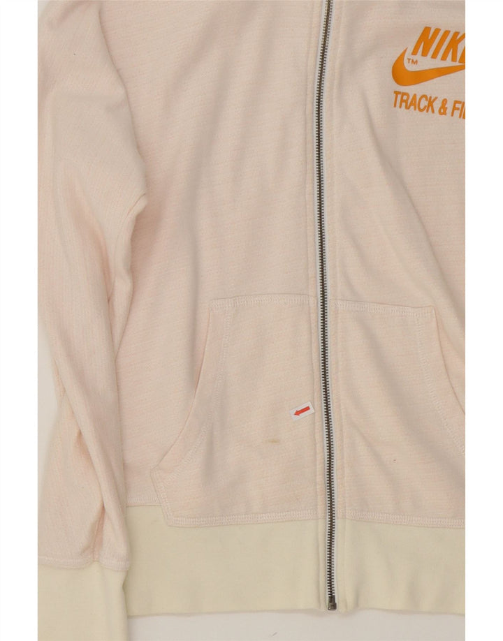 NIKE Womens Zip Hoodie Sweater UK 14 Medium Pink Cotton Vintage Nike and Second-Hand Nike from Messina Hembry 
