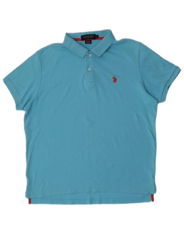U.S. Polo Assn. Mens Polo Shirt Large Blue Cotton