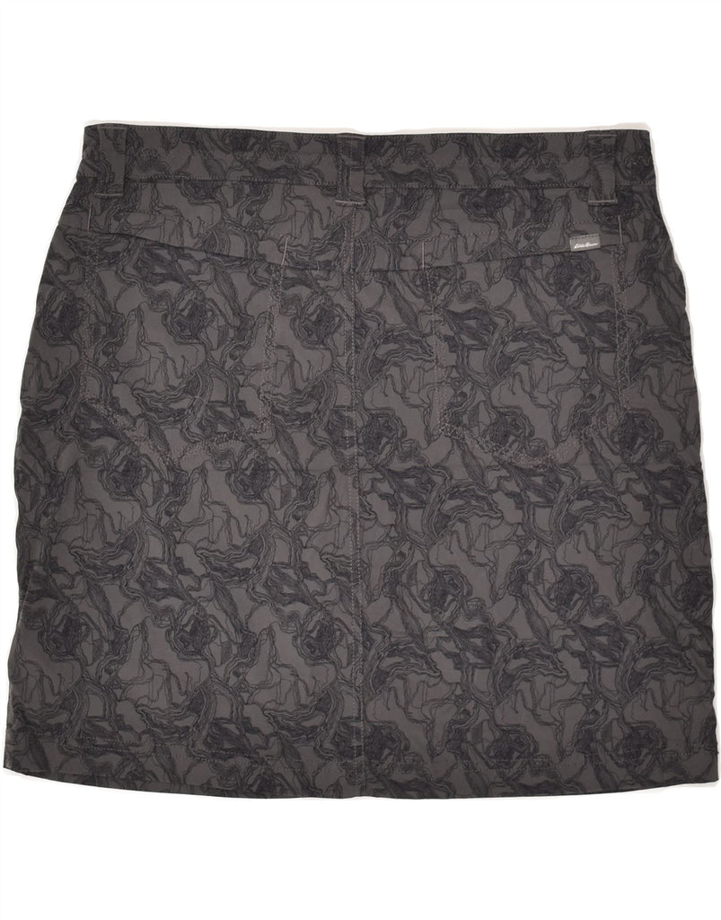 EDDIE BAUER Womens Abstract Pattern Mini Skirt US 8 Medium W30  Grey | Vintage Eddie Bauer | Thrift | Second-Hand Eddie Bauer | Used Clothing | Messina Hembry 