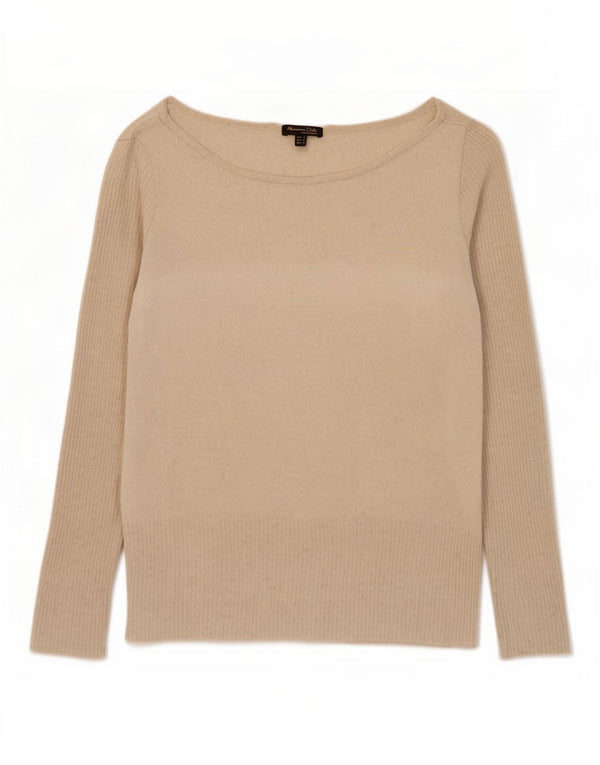Massimo Dutti Womens Blouse Top UK 10 Small Beige