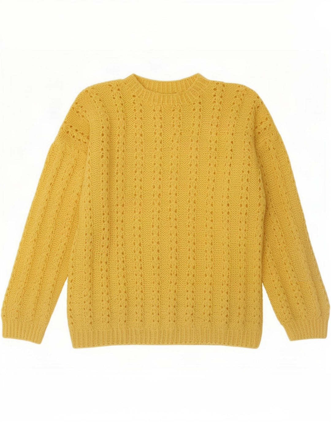 Vintage Mens Turtle Neck Jumper Sweater Large Yellow