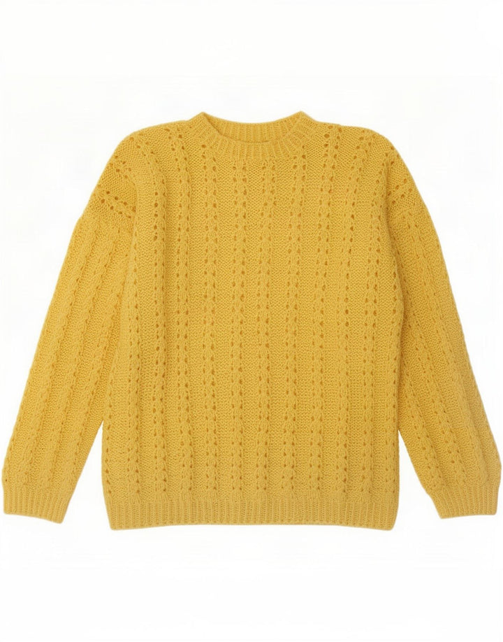 Vintage Mens Turtle Neck Jumper Sweater Large Yellow