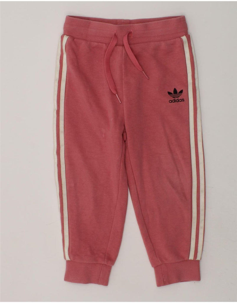 ADIDAS Girls Tracksuit Trousers Joggers 2-3 Years Red Cotton | Vintage Adidas | Thrift | Second-Hand Adidas | Used Clothing | Messina Hembry 