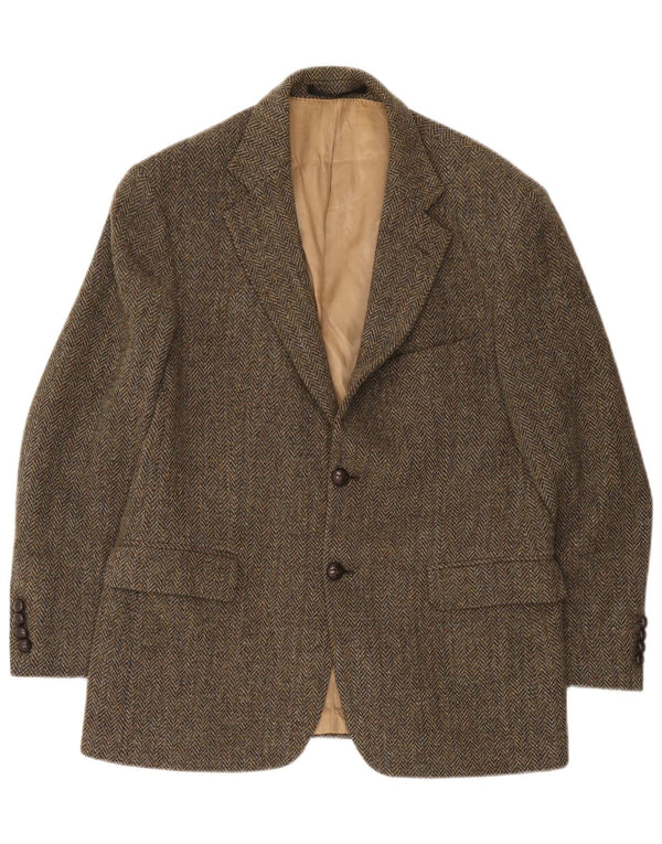 Marks & Spencer Mens Harris Tweed Blazer Jacket UK 40 Medium Green